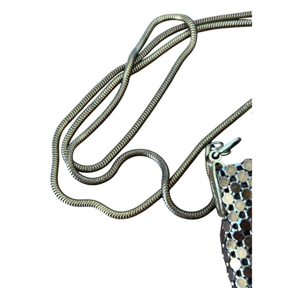 Vintage Copper Metal Mesh Evening Bag With Chain Strap Zipper Closure 9" x 6.5" - Picture 4 of 6